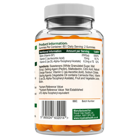 Biotin + Vitamin C + Vitamin E Gummies(60)