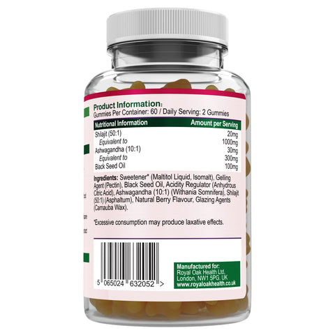 Shilajit with Ashwagandha & Black Seed Oil(60)