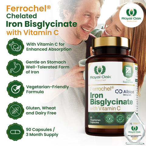 Iron (Bisglycinate) 20mg with Vitamin C 50mg HVC (60)