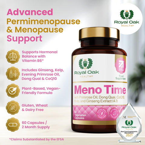 Meno Time with Primrose Oil, Dong Quai, CoQ10.Kelp, and Ginseng Extract (4:1) （60）