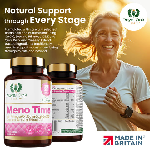 Meno Time with Primrose Oil, Dong Quai, CoQ10.Kelp, and Ginseng Extract (4:1) （60）