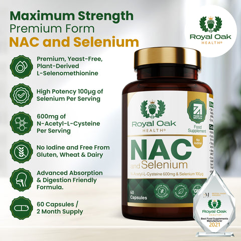 NAC 600mg & Selenium 100ug Capsules (60)