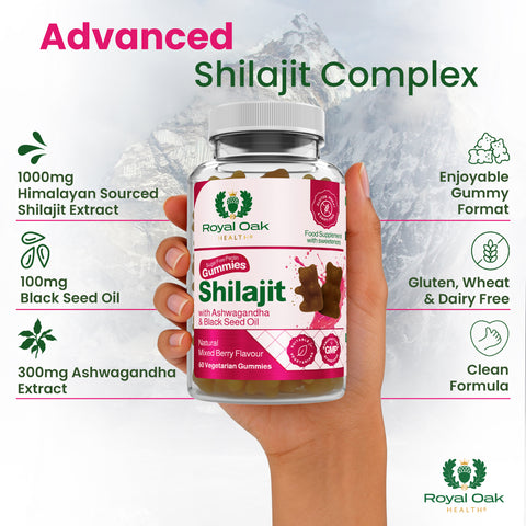 Shilajit with Ashwagandha & Black Seed Oil Gummies (60)