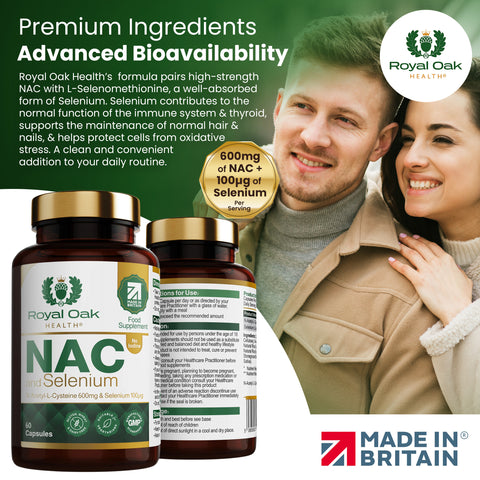 NAC 600mg & Selenium 100ug Capsules (60)