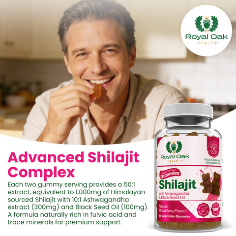 Shilajit with Ashwagandha & Black Seed Oil Gummies (60)