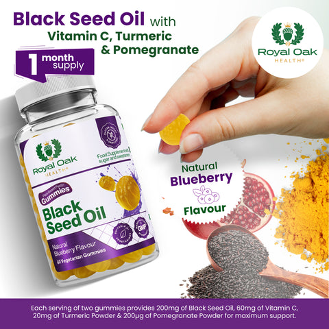 Black Seed Oil + Vitamin C + Turmeric + Pomegranate Gummies(60)